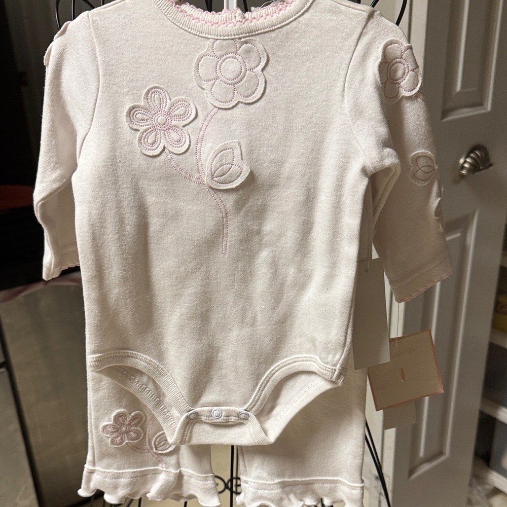 Floral Embroidered Kids Matching Set - Pink